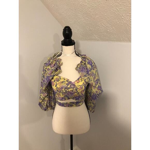 For Love & Lemons Maui Wrap Top - Size Small - Picture 1 of 9